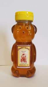 Raw Honey in 12 ounce plastic honey bear squeeze